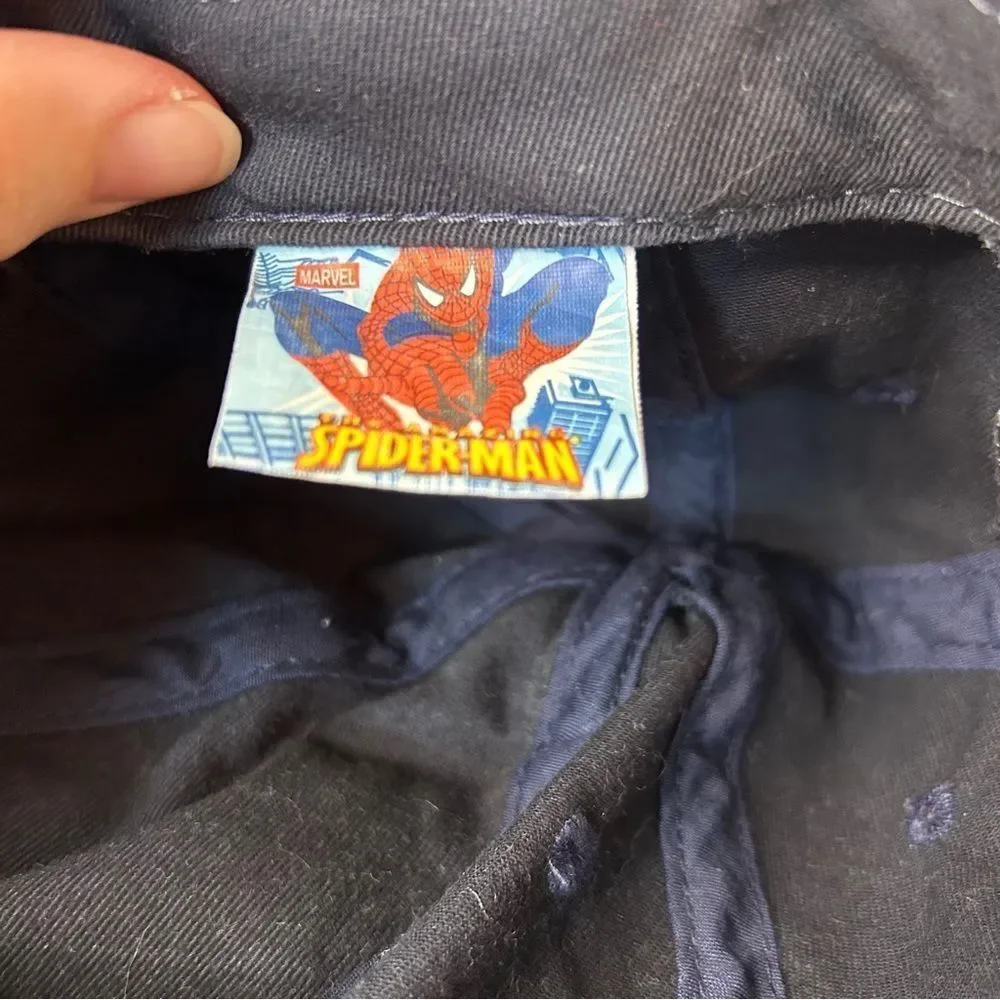 Marvel Spiderman Distressed Hat Navy Blue Red Baseball Cap Child O/S adjustable